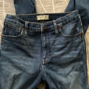 Skinny high-waist blue jeans